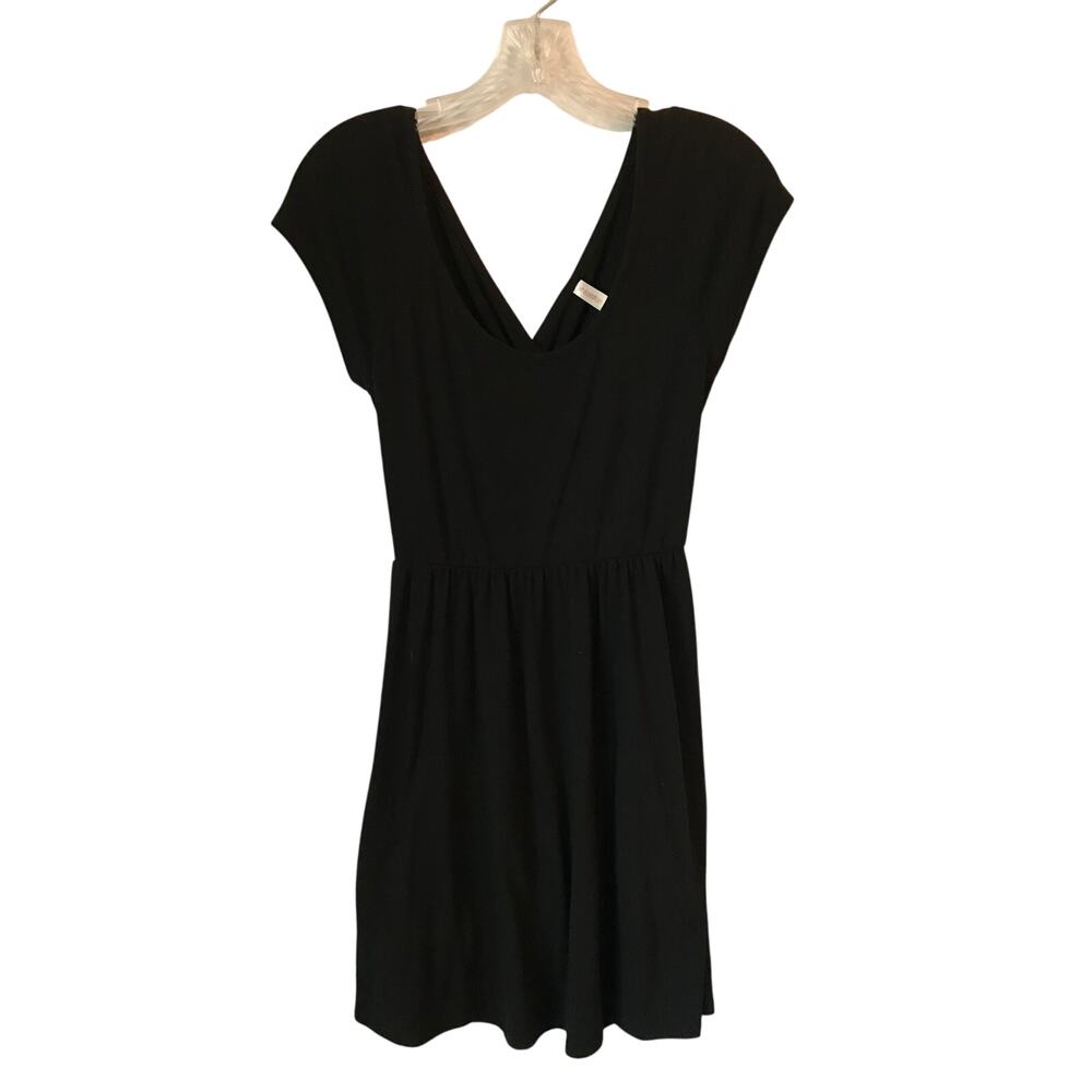 Xhileration Dress M Womens Criss Cross Back Keyhole Back Black Jersey Knit Med